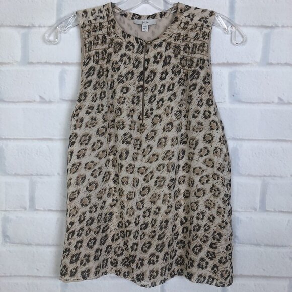 Joie Corie Silk Blouse Size XXS Leopard Print - Picture 1 of 5